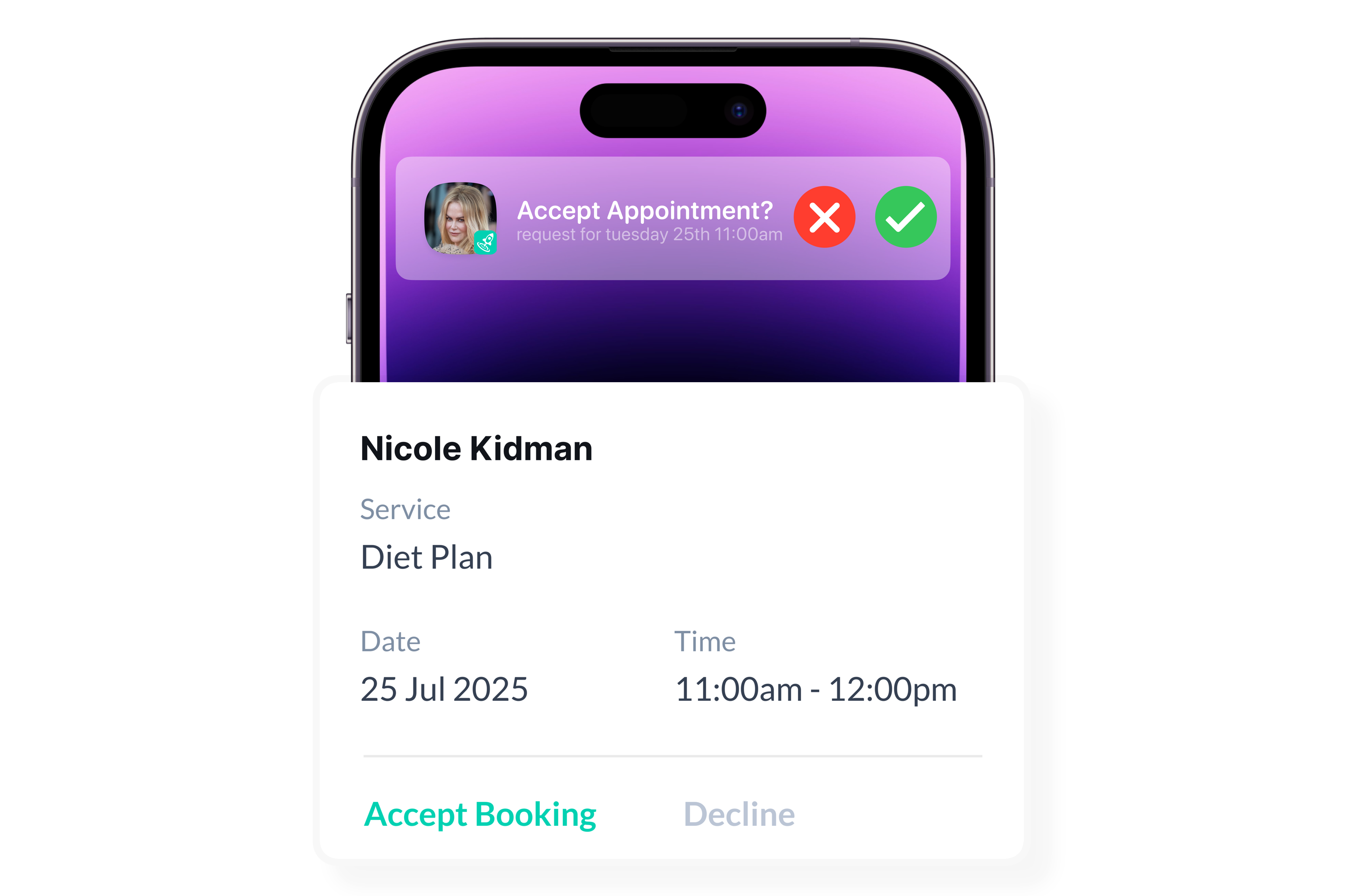 Appointment reminder system for dietitians